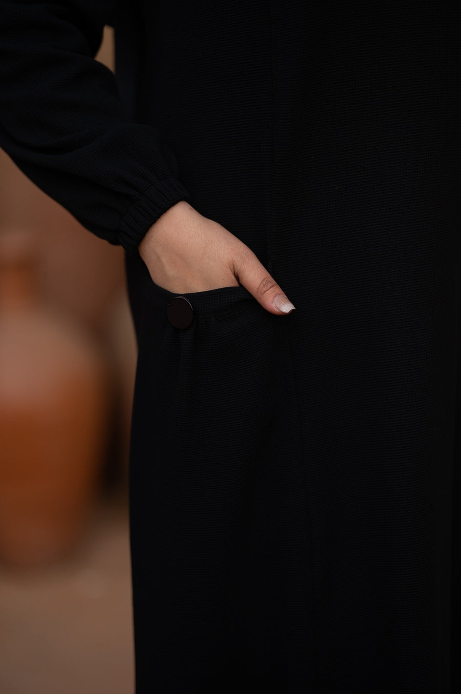عبايه كاجوال بجيبين وسوسته
