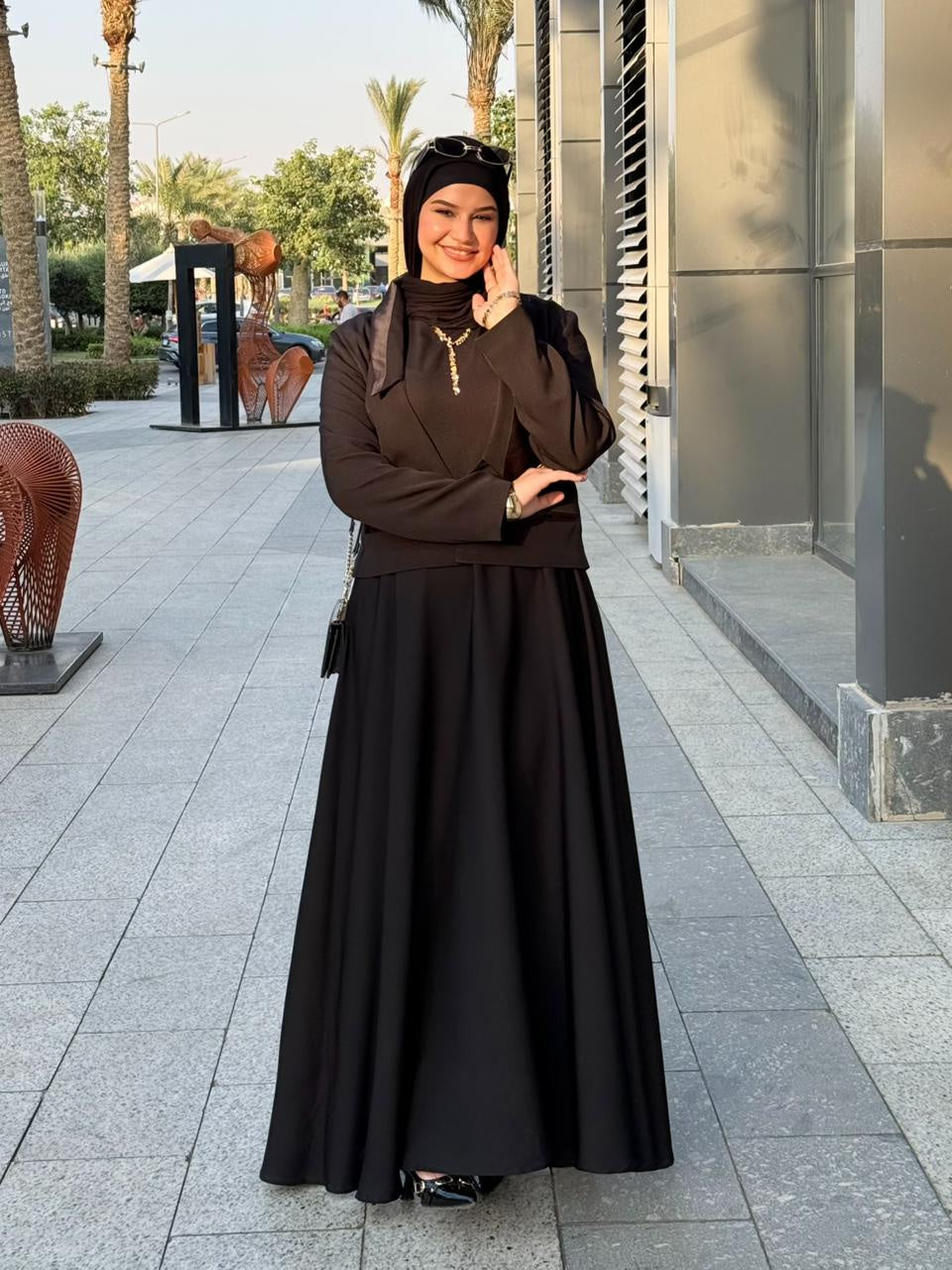 فستان كلوش بجاكيت ستان