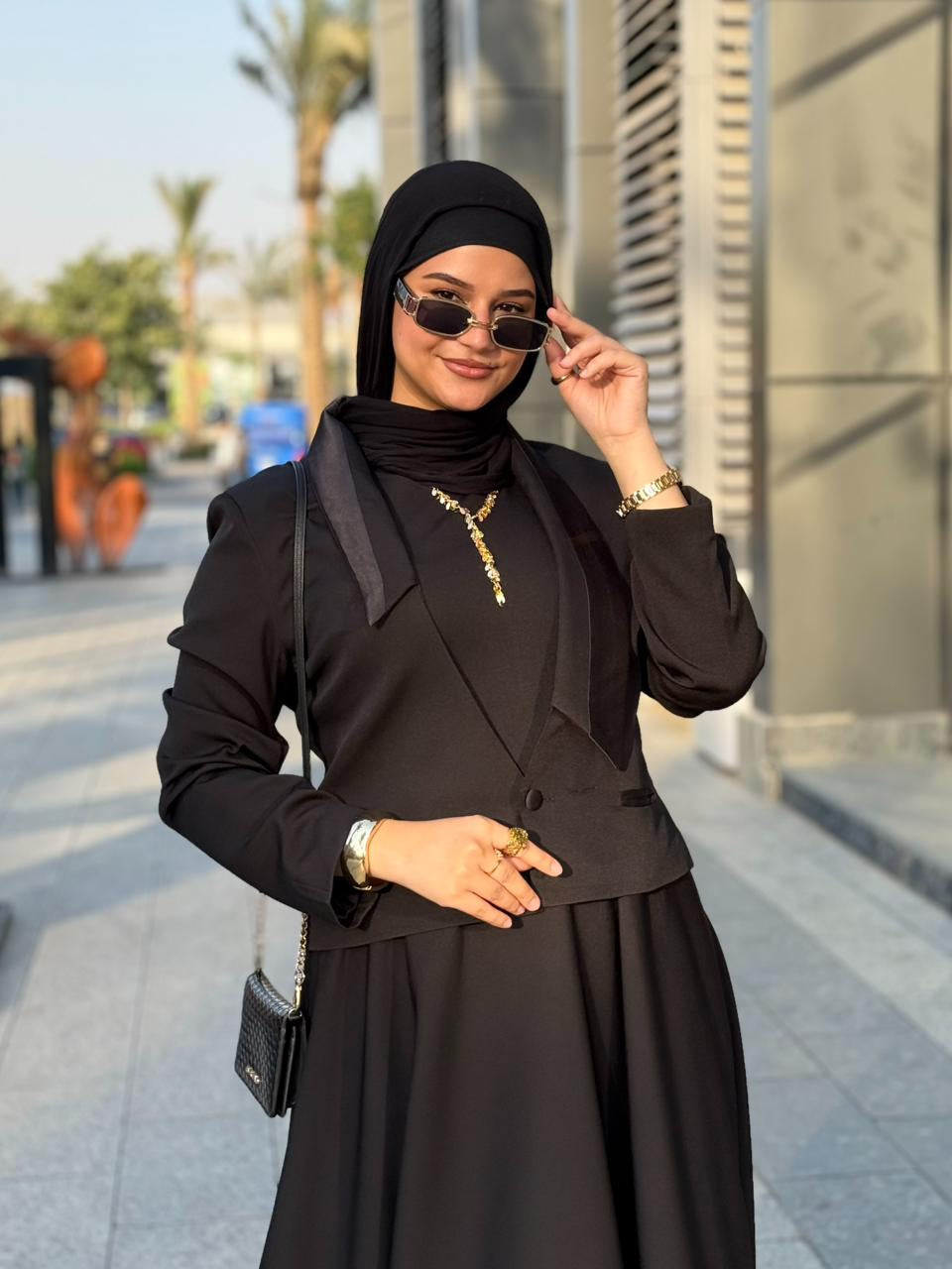 فستان كلوش بجاكيت ستان