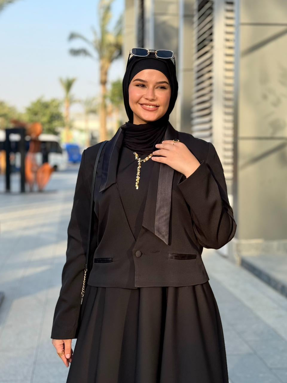 فستان كلوش بجاكيت ستان